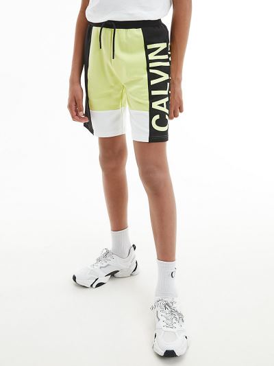 Calvin Klein Ruhák HU814936 | Calvin Klein Colour Block Jogger Fiu Rövidnadrág Sárga / Szürke